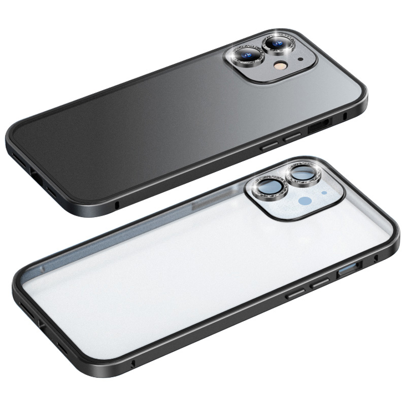

Luphie PC+Metal Case Для Iphone 12 6,1 Дюйма Защитника Телефона. - Черный