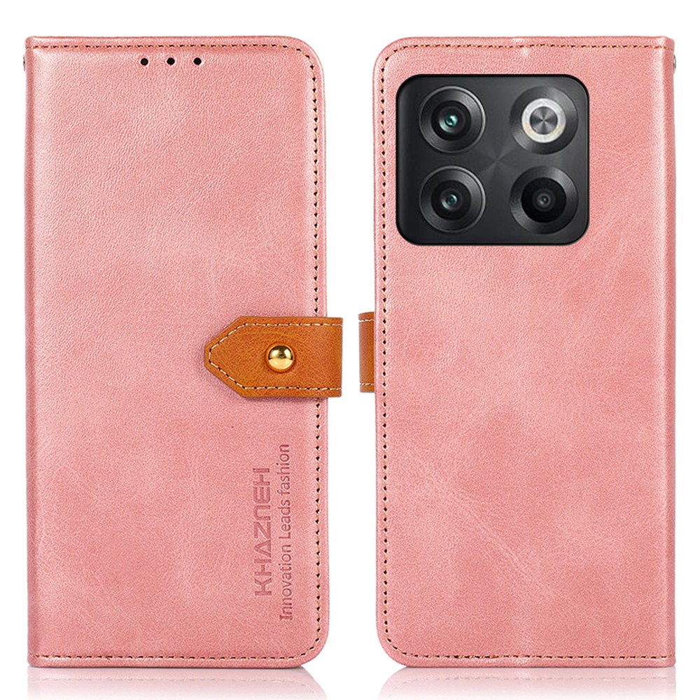 

Khazneh Für OnePlus 10T 5G / Ace Pro 5G Golden Magnetic Schnallen Telefonabdeckung, Dual Color Stand Function Wallet PU Leder Hülle - Roségold, OnePlus 10T 5G