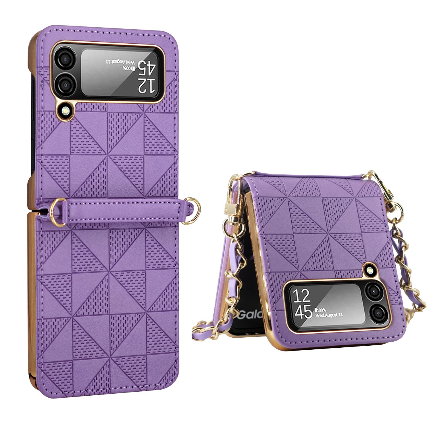 

Для Samsung Galaxy Z Flip4 5G Splising PU - Пурпурный, Galaxy Z Flip4 5G