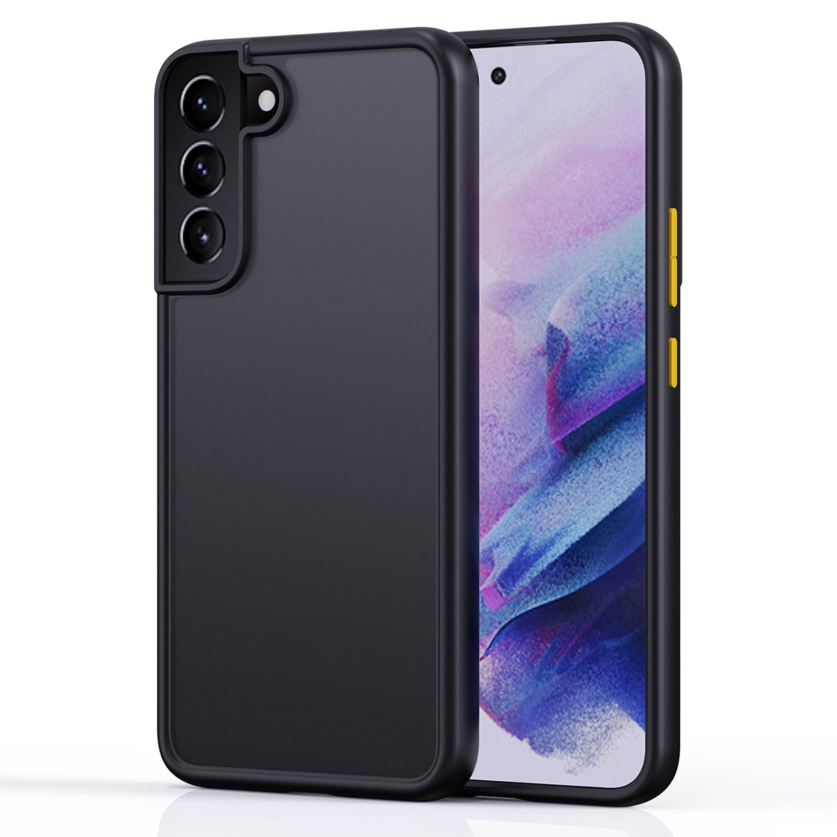 

Для Samsung Galaxy S22 5G Anti-fall Matte Phone Case Case Case Back Cover Cover Touch TPU+PC Phone Shell - Черный, Galaxy S22 5G