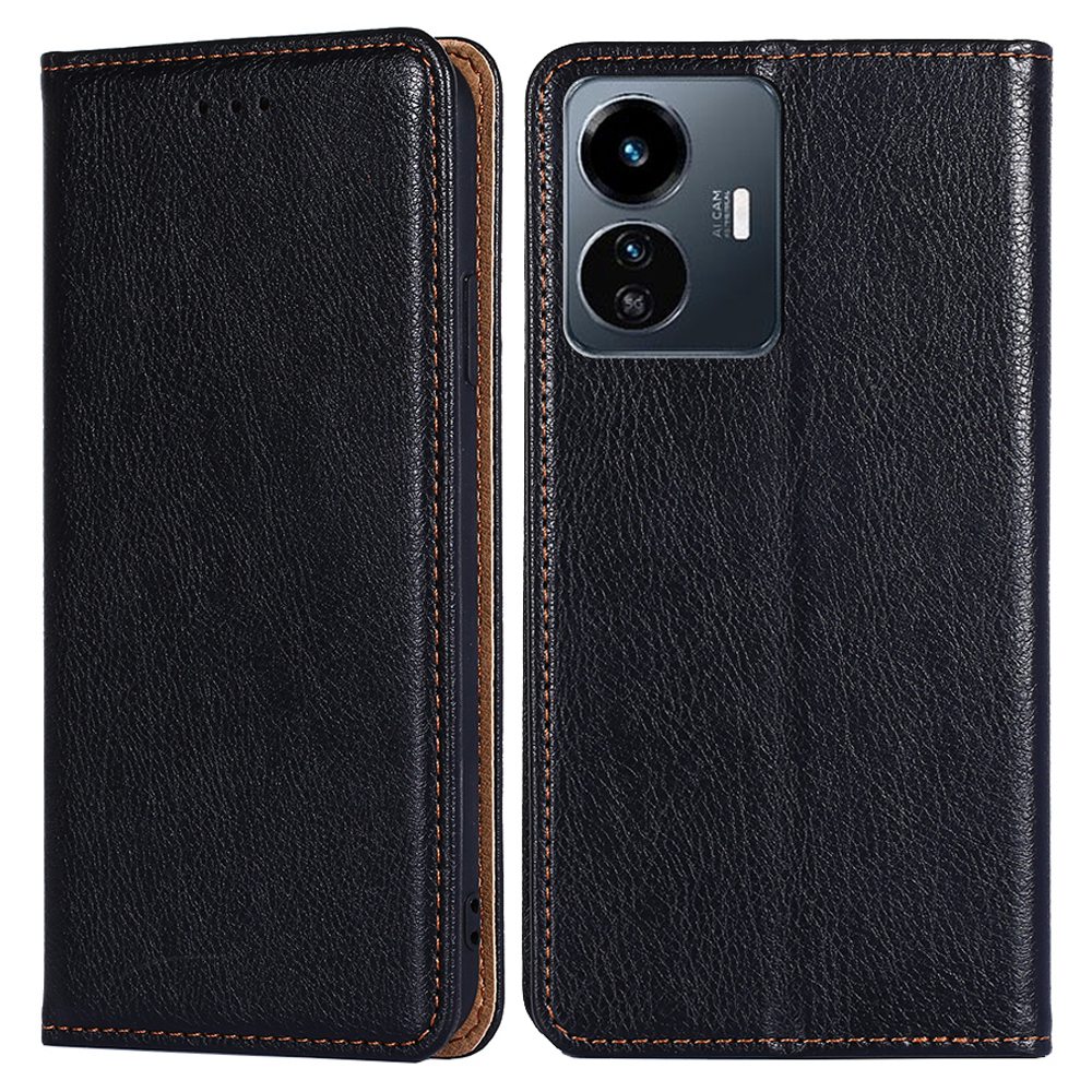 

Anti-drop-telefonhülle Für Vivo Y77 5g, Anti-wear PU Leder Flip Wallet Deckständer Schutz Telefon Shell - Schwarz, vivo Y77 5G