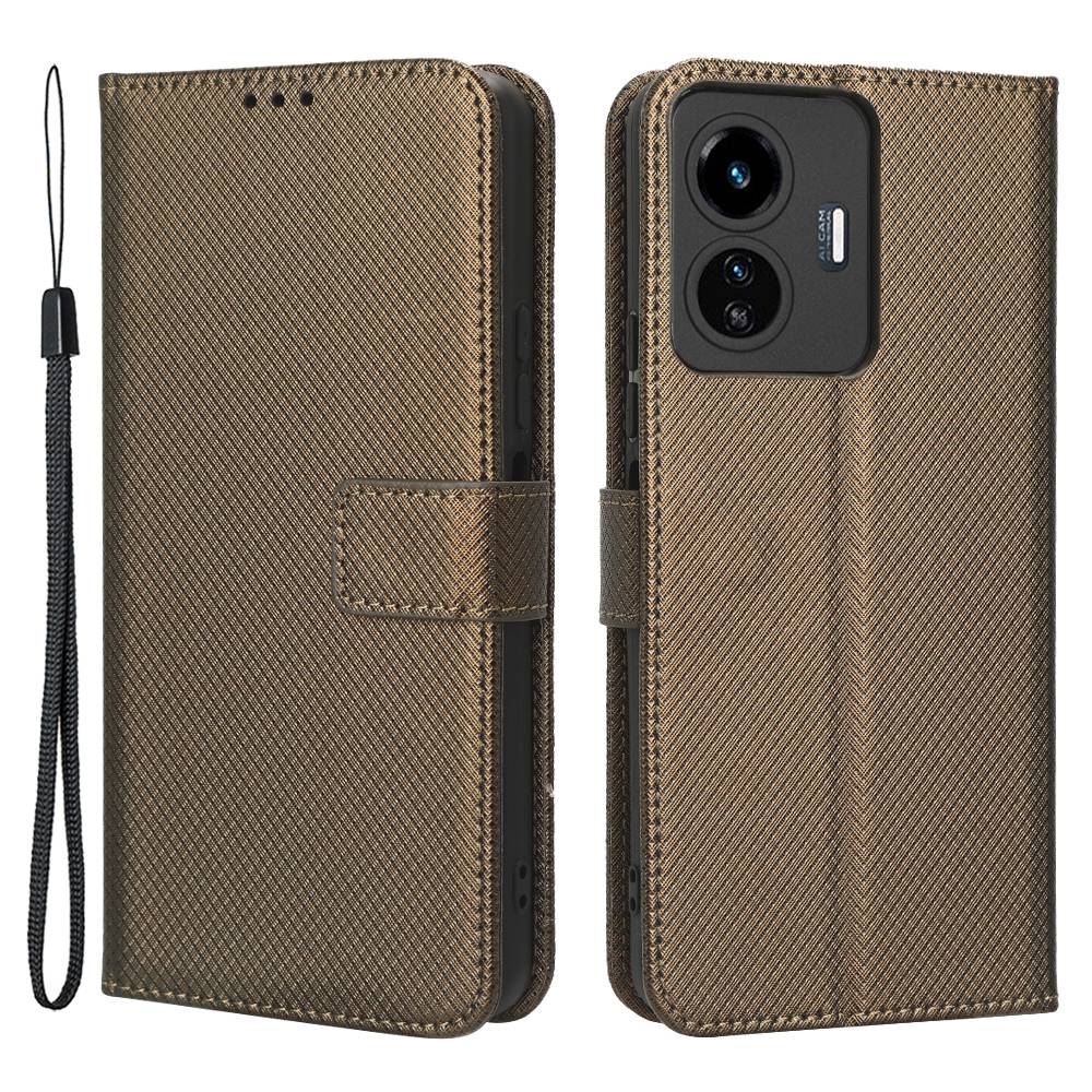 

Anti-drop-telefonkoffer Für Oppo A57 4G / A57 (CPH2387) (Taiwan -version), Diamond Texture Telefonschale Magnetic Clasp pu Leder Brieftasche Ständer - Braun, Oppo A57 4G