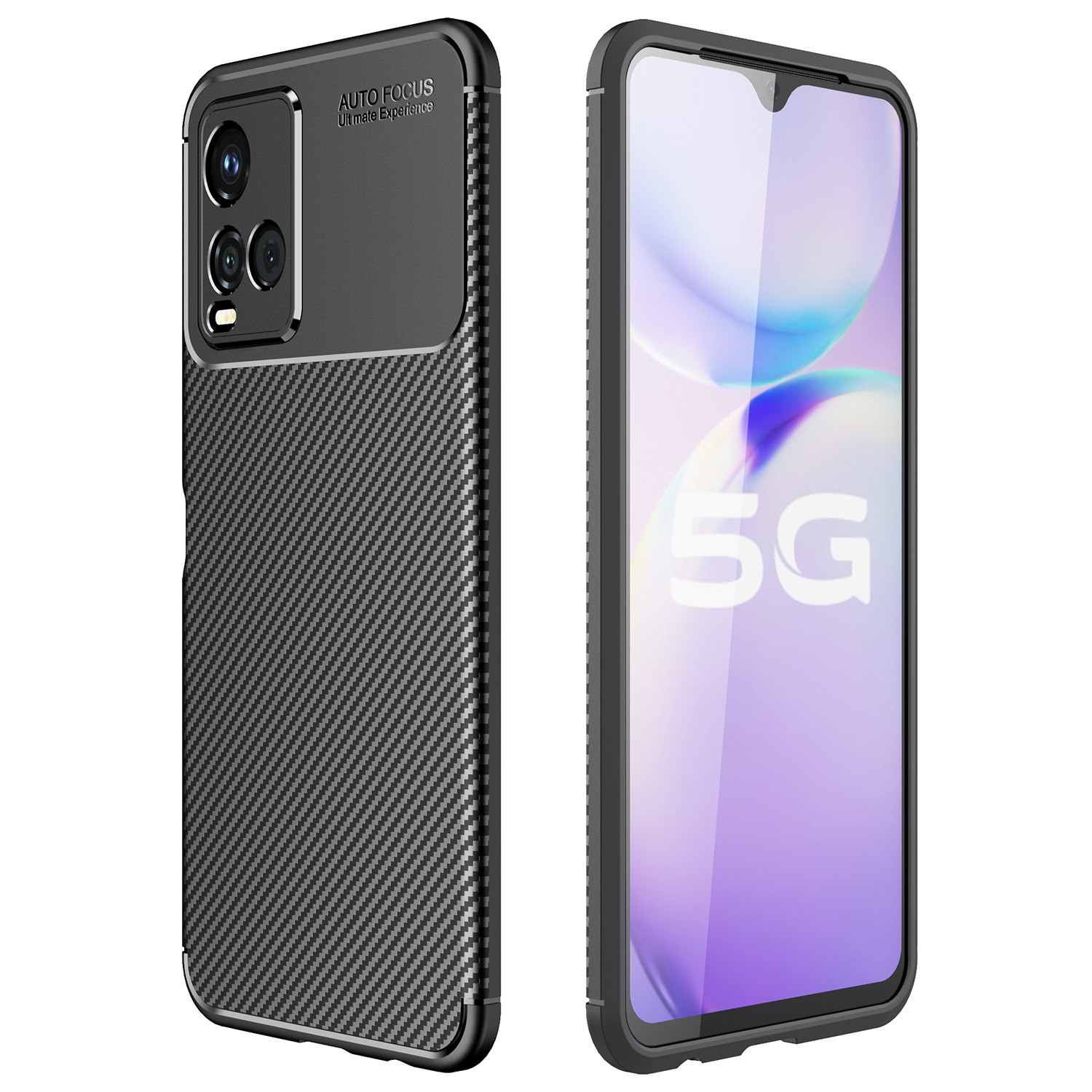 

Für Vivo Y21 / Y33s Carbonfaser Textur Schlanker Tpu-fall Anti-fingerabdruck-schutzhilfe - Schwarz, vivo Y21