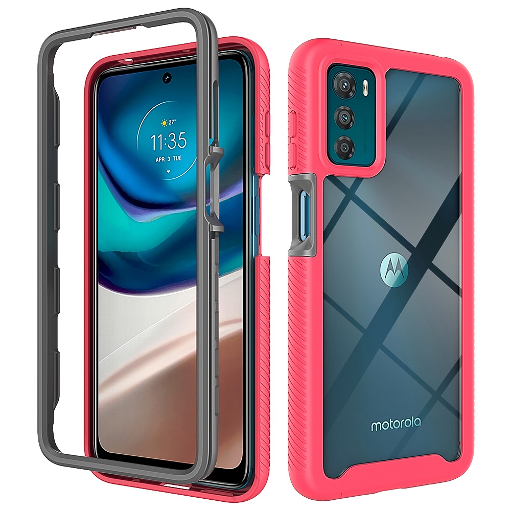 

Für Motorola Moto G42 4G Kratzfeste Klare Schutzhülle Hartes Acryl + PC Rückenweiches Tpu-rahmen-mobiltelefonabdeckung - Rose, Motorola Moto G42 4G
