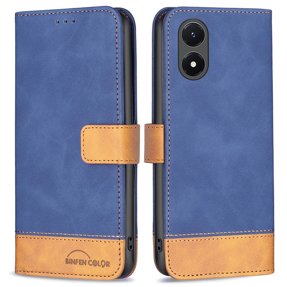 

Binfen Farbe BF Leder Hülle Serie-7 Für Vivo Y02s 4G Style 11 Anti-drogen-matte Brieftaschenabdeckung PU Leder Flip Telefon Hülle - Blau, vivo Y02s 4G