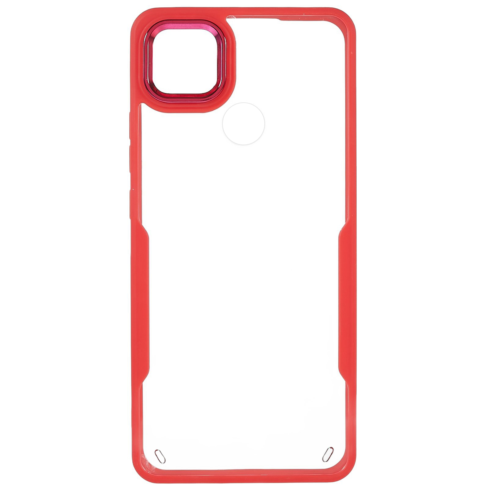 

Für Xiaomi Redmi 10a / 9c / 9C NFC Elektroplatten Linsenrahmen Schutzhülle Weiche TPU Stoßfänger Hartes Acryl Zurück -clear Deckung - Rot, Xiaomi Redmi 10A