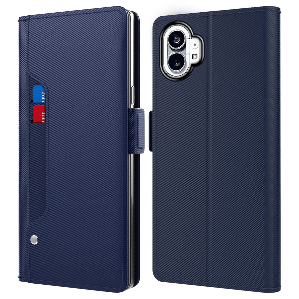 

Für Nichts Telefon (1) 5G Make-up Mirror Phone Case Card Halter Slot PU Leder+tpu Magnetische Schließung Anti-kratzer-telefon-flip-abdeckung - Blau, Nothing phone (1) 5G