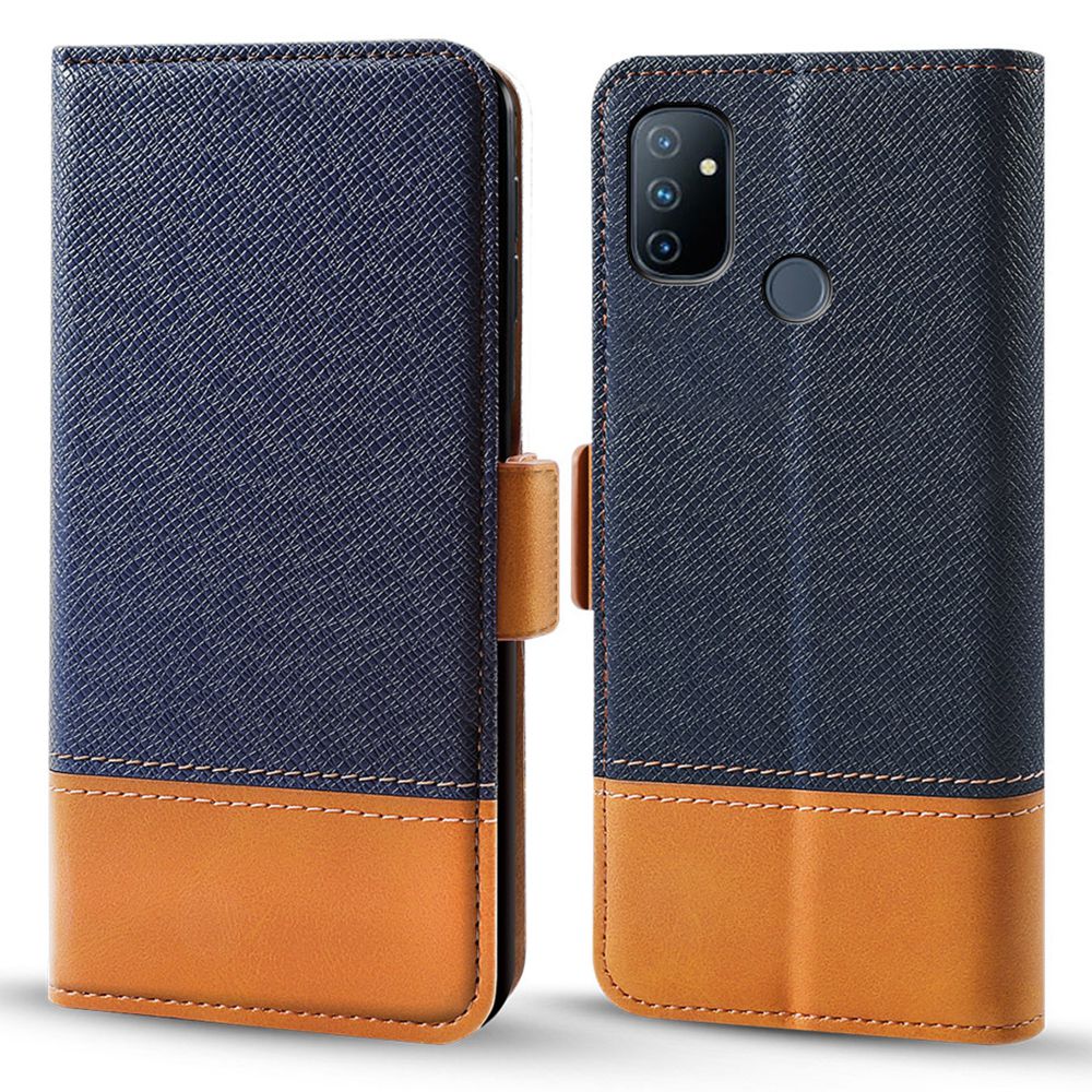

Anti-fall-telefonhülle Für OnePlus Nord N100, Vollschutz Magnetverschluss PU Leder Flip Wallet Ständer Farbspleiß Telefonabdeckung - Blau, OnePlus Nord N100