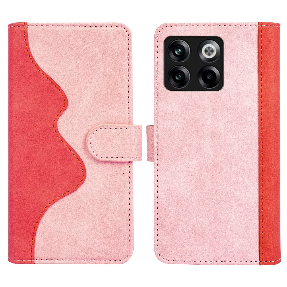 

Für OnePlus Ace Pro 5G Farbspleißen PU Lederabdeckung Anti-kratzer-faltbarstandbrieftasche Telefonhülle - Rosa, OnePlus Ace Pro 5G