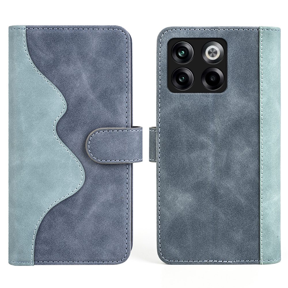 

Für OnePlus Ace Pro 5G Farbspleißen PU Lederabdeckung Anti-kratzer-faltbarstandbrieftasche Telefonhülle - Blau, OnePlus Ace Pro 5G