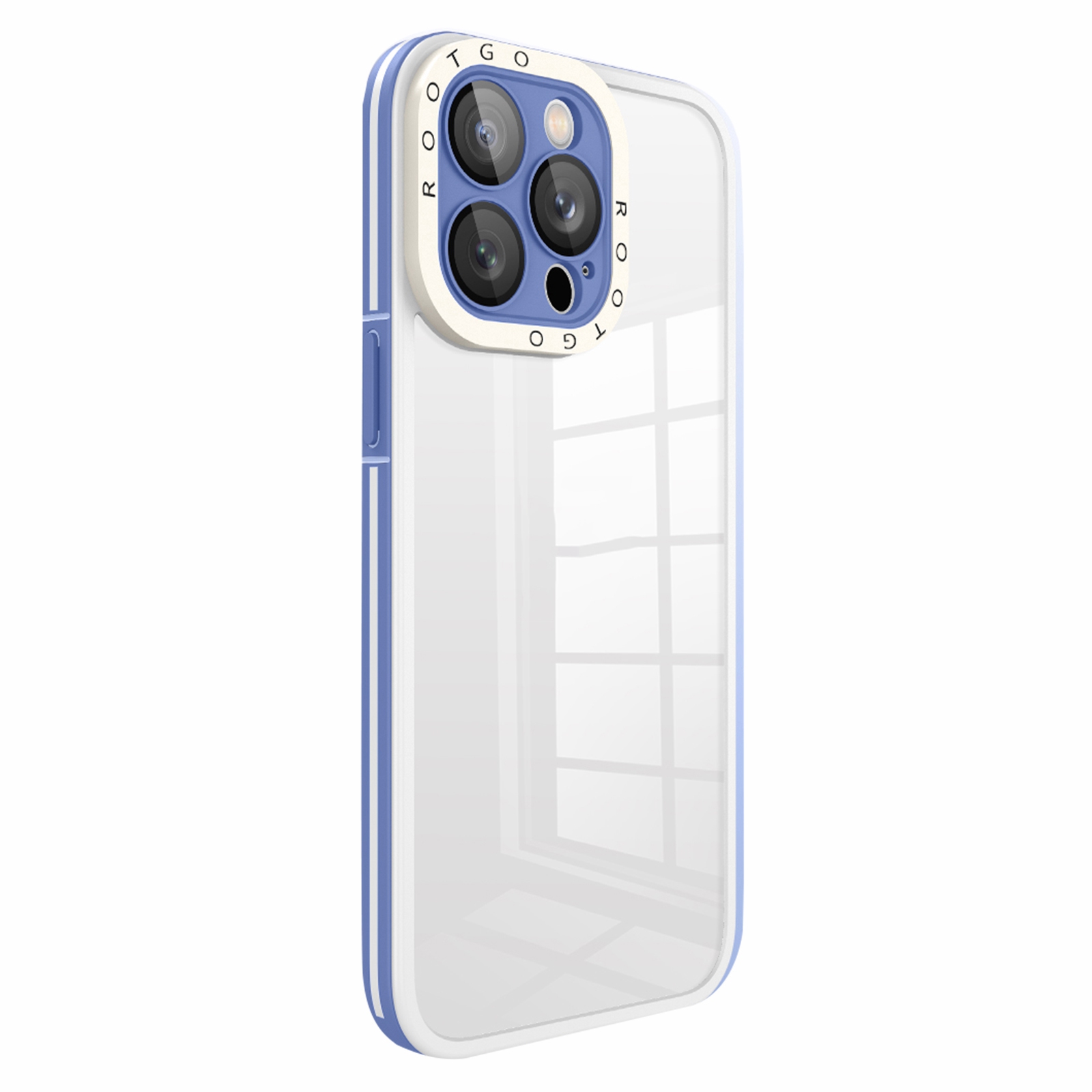 

Для Iphone 14 Pro 6,1 Дюйма Shock-resect Case Antip-drop PC+TPU Protector со Стеклянной Линзой - Перивилль Блю, iPhone 14 Pro