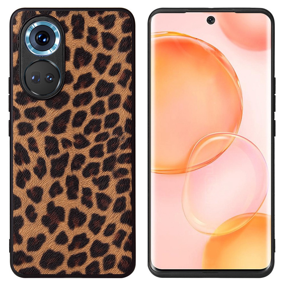 

Für Ehre 70 5G Strukturierte PU Lederbeschichtungskoffer Soft TPU Hard PC Hybrid -schutzabdeckung - Leopard, Honor 70 5G