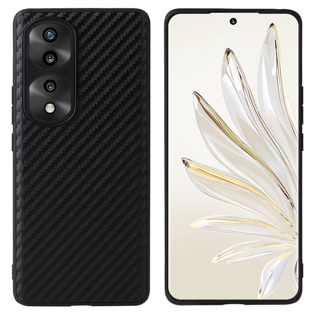 

Für Honour 70 Pro 5G Strukturierte Pu-leder-beschichtete TPU+PC Phone Case Business Nicht-schlupf-grip-schockdcoverabdeckung - Kohlefasertextur, Honor 70 Pro 5G