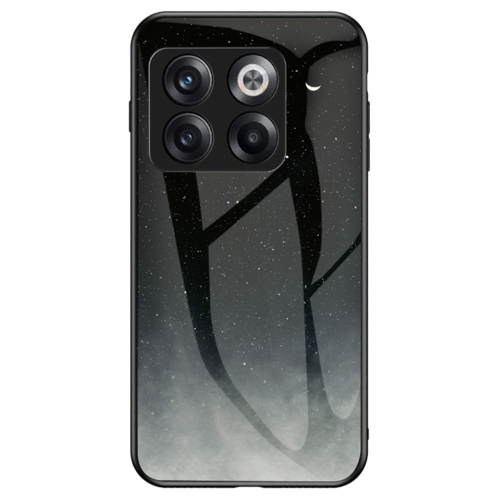 

Für OnePlus 10T 5G / Ace Pro 5G Bump Proof Sternenhimmel Muster Design Temperierte Glas Hülle Hartpc Soft TPU Schockfeste Abdeckung - Sternenmond, OnePlus 10T 5G