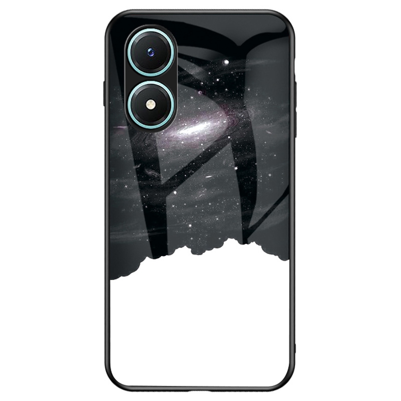 

Für Vivo Y02s 4g Getemperte Glas Rückseite Starry Himmel Muster Druck Design Soft TPU Hartes PC Schockdes Anti-kratzer-gehäuse - Kosmischer Sternenhimmel, vivo Y02s 4G