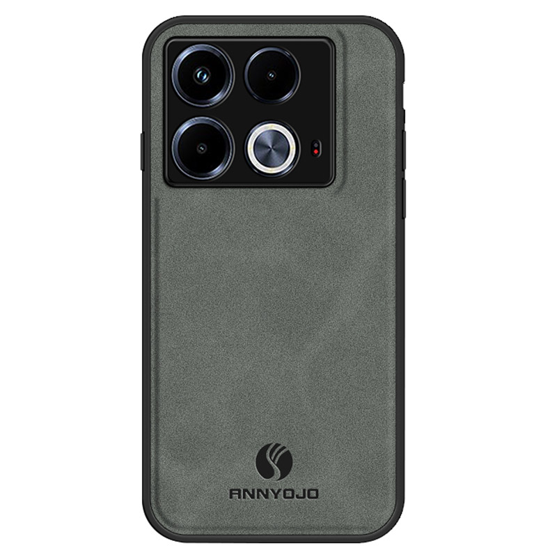 ANNYOJO For Infinix Note 40 Case PU Leather+PC+TPU Back Guard Phone Cover - Grey