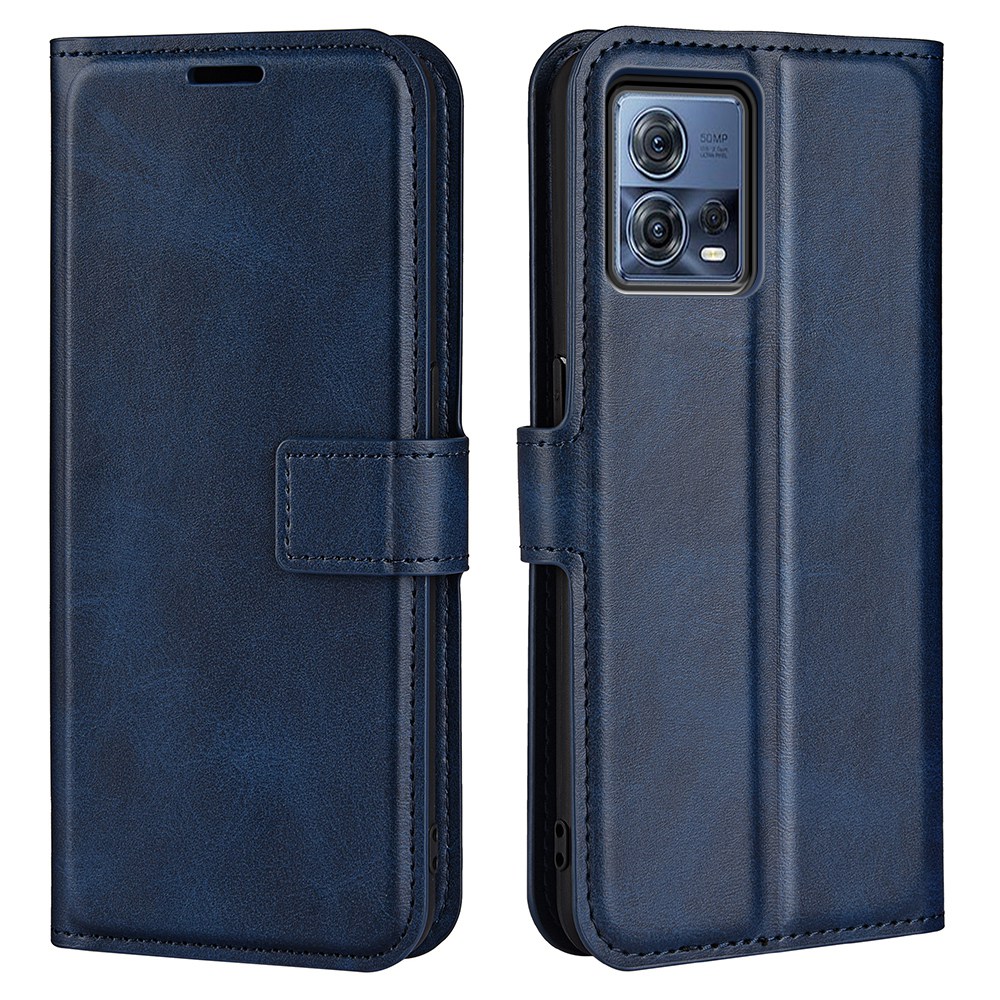 

Für Motorola Moto S30 Pro 5G Strukturierte PU Leder Square Magnetic Clasp Anti-drop-telefonhülle Mit Brieftaschenständer - Blau, Motorola Moto S30 Pro 5G