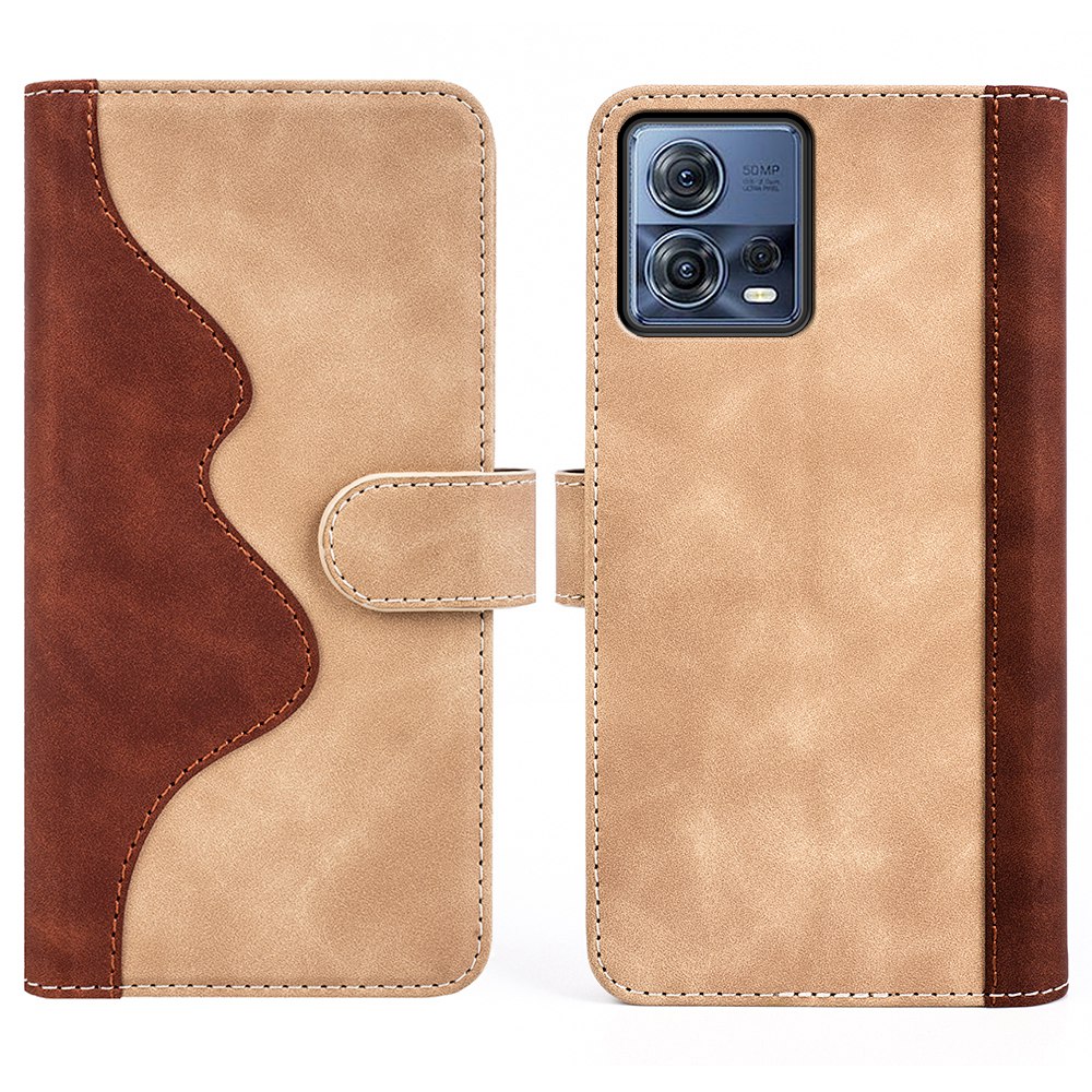 

Für Motorola Moto S30 Pro 5G Full Protection Color Splicing Phone Hülle PU Leder Folio Flip Case Mit Stand Wallet - Gelb, Motorola Moto S30 Pro 5G