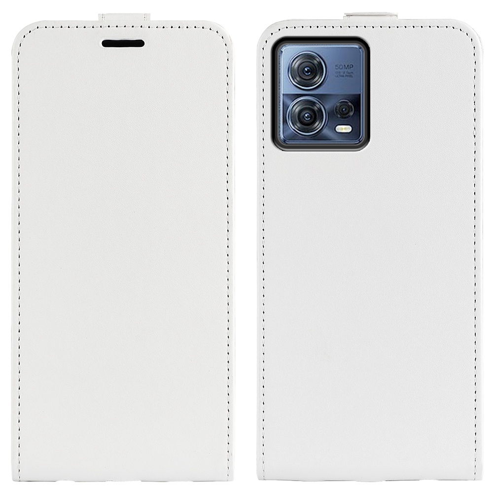 

Für Motorola Moto S30 Pro 5G Vertical Flip Phone Cover Crazy Horse Texture PU Leder Vollschutz Hülle Mit Kartenhalter - Weiß, Motorola Moto S30 Pro 5G