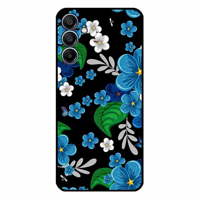 For Samsung Galaxy F15 5G / M15 5G Case Trendy Design TPU Phone Cover - Blue Flower