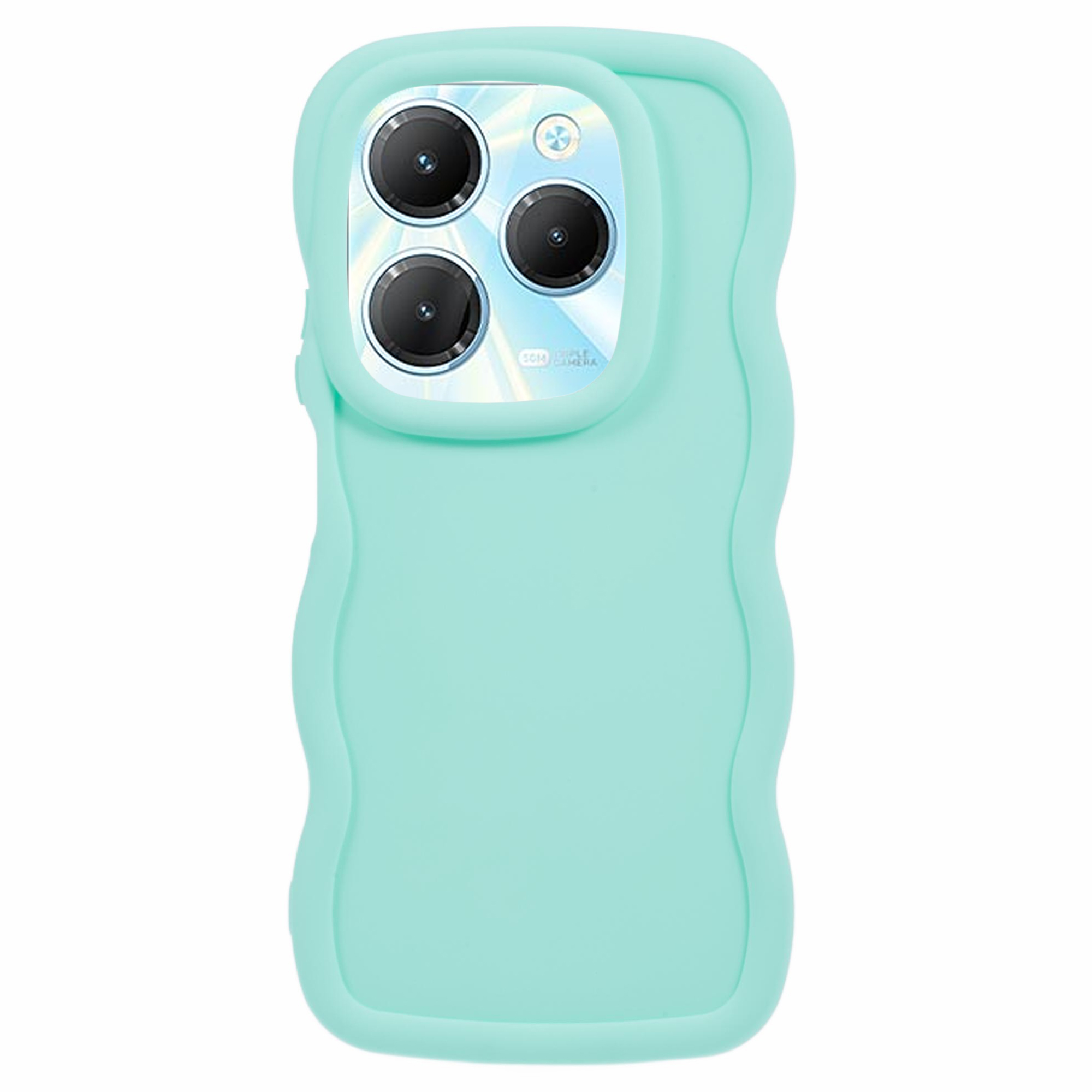 XL Series For Infinix Hot 40 / Hot 40 Pro Case Curly Wave Frame TPU Phone Cover - Light Green