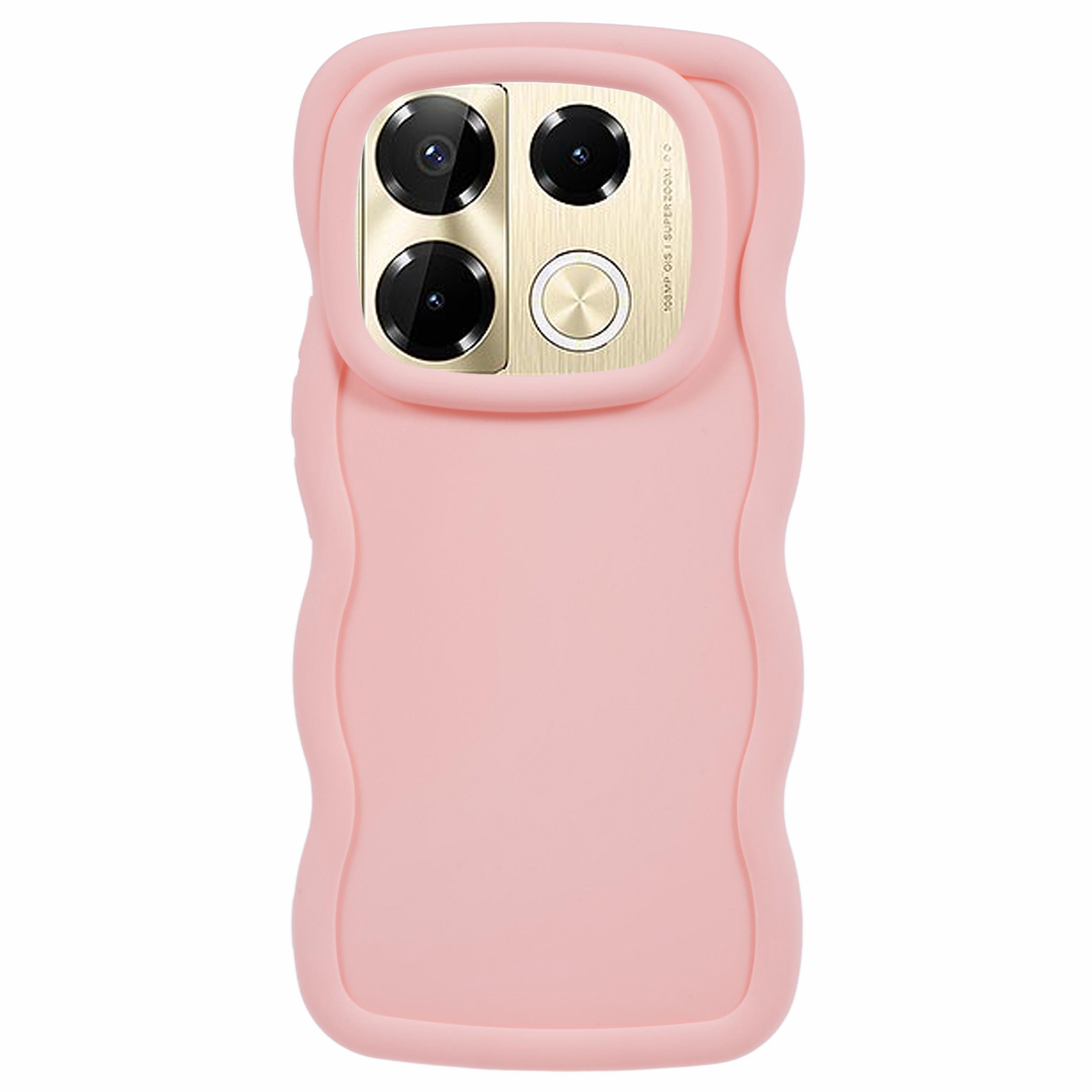 XL Series For Infinix Note 40 Pro 4G / 5G Case Wave Frame TPU Protective Phone Cover - Pink