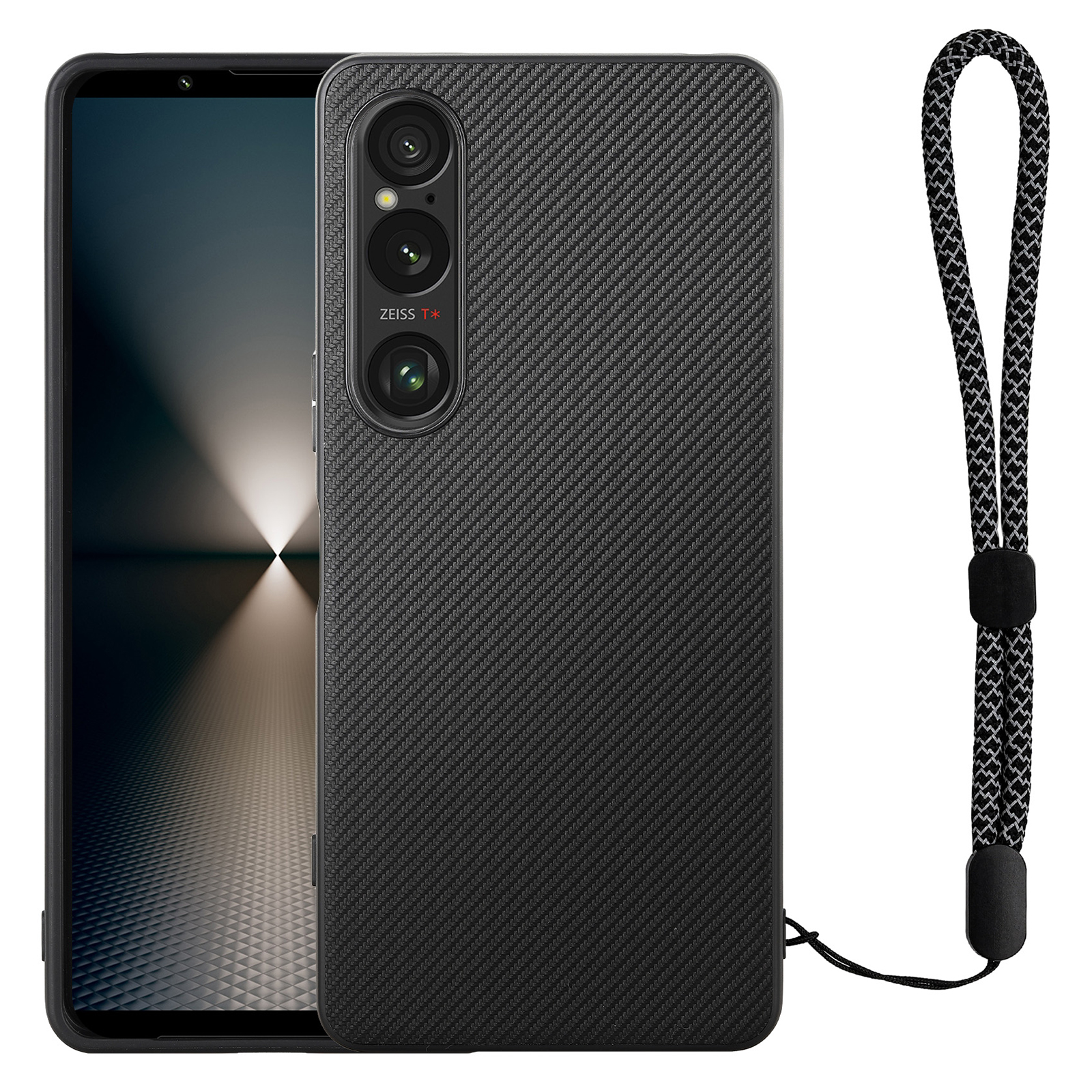 VILI TC Series for Sony Xperia 1 VI Case PU Leather Coated TPU Phone Cover with Strap