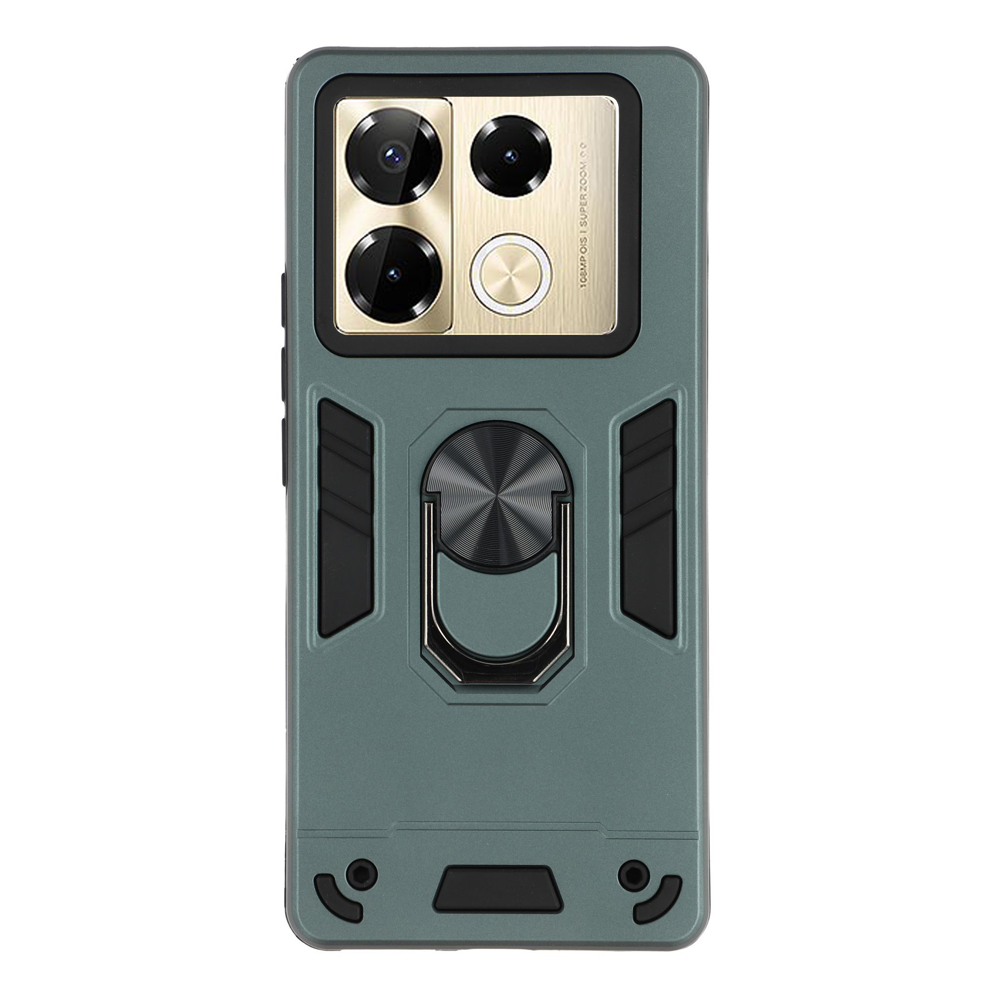 For Infinix Note 40 Pro 4G Kickstand Case PC+TPU Phone Cover Support Car Mount - Green