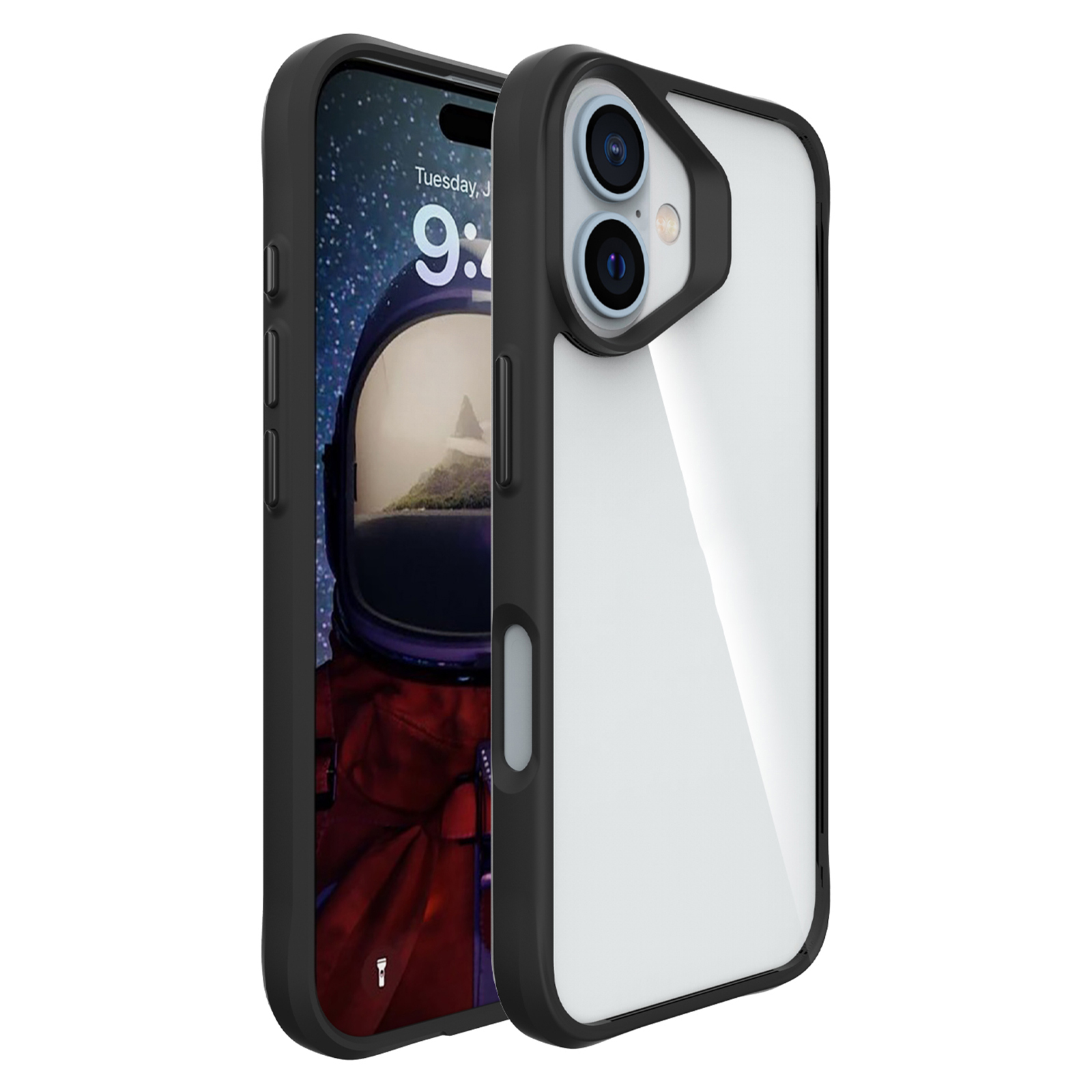 Combat X Mode Series for iPhone 16 Case Hybrid Hard PC Soft TPU Shockproof Phone Cover - Black