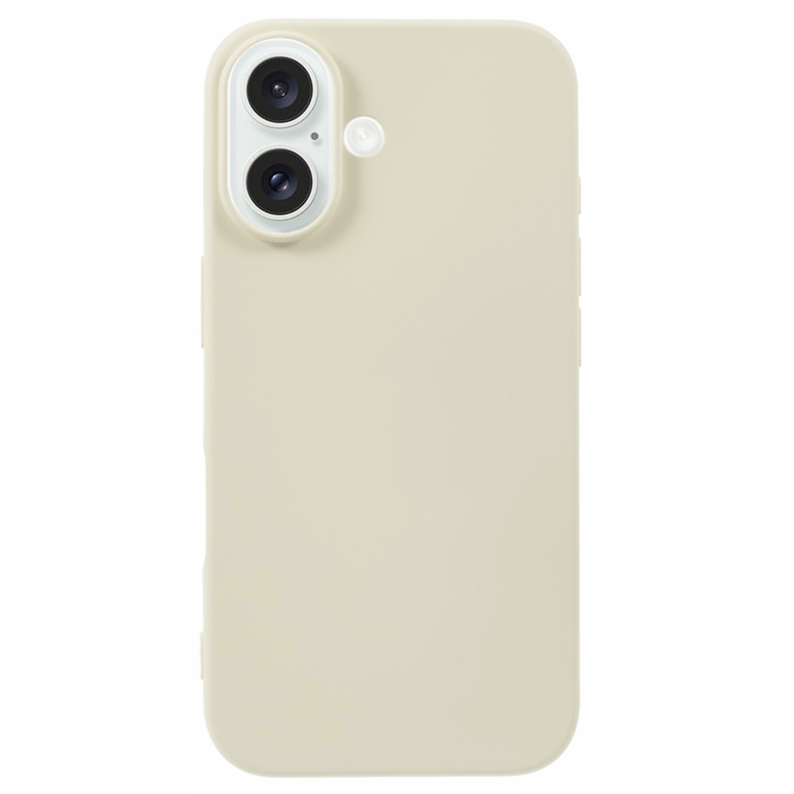 For iPhone 16 Plus TPU Case Soft Fiber Lining Anti-scratch Phone Cover - White