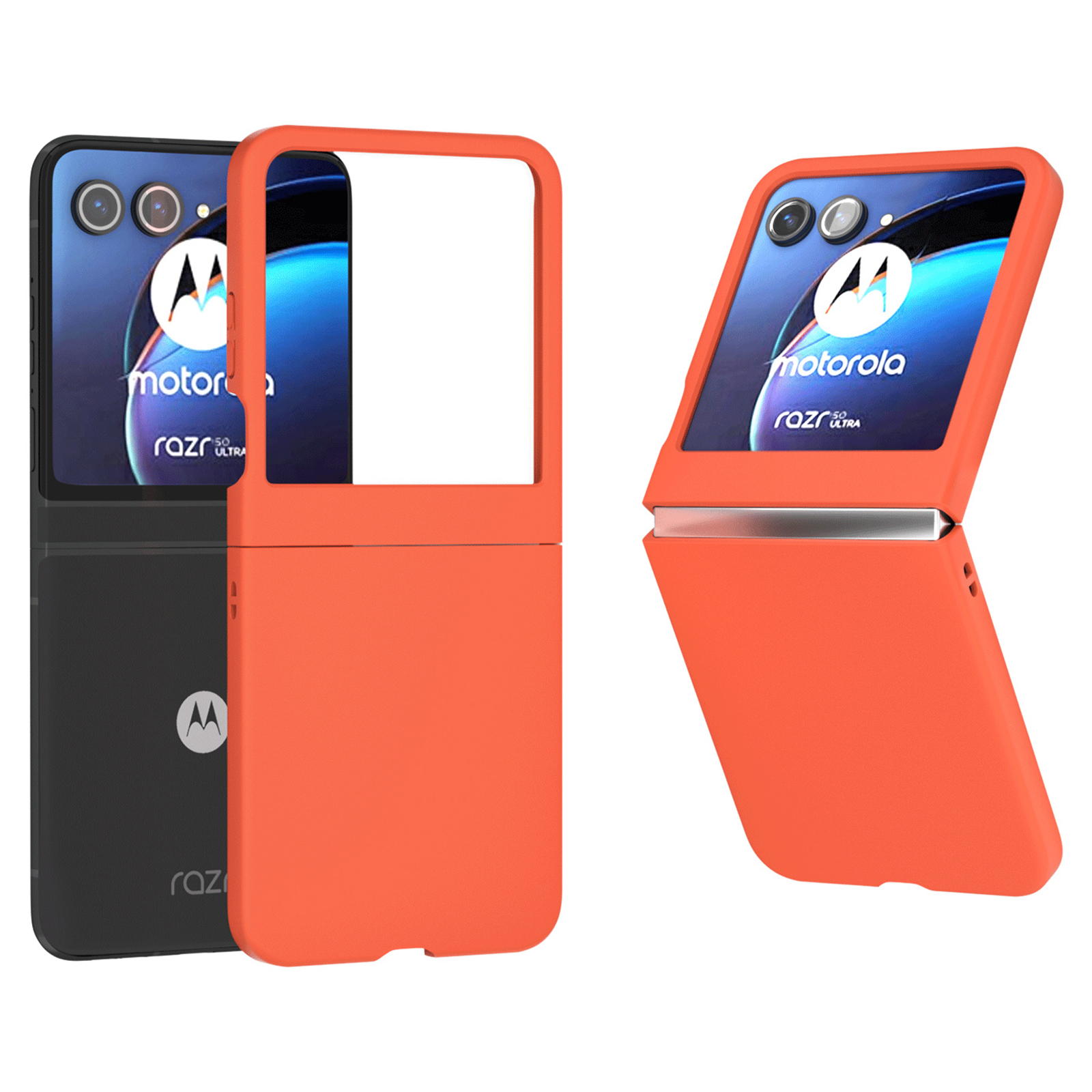 For Motorola Razr 60 / Razr 50 5G Case Skin Feeling Slim Hard PC Phone Cover - Orange