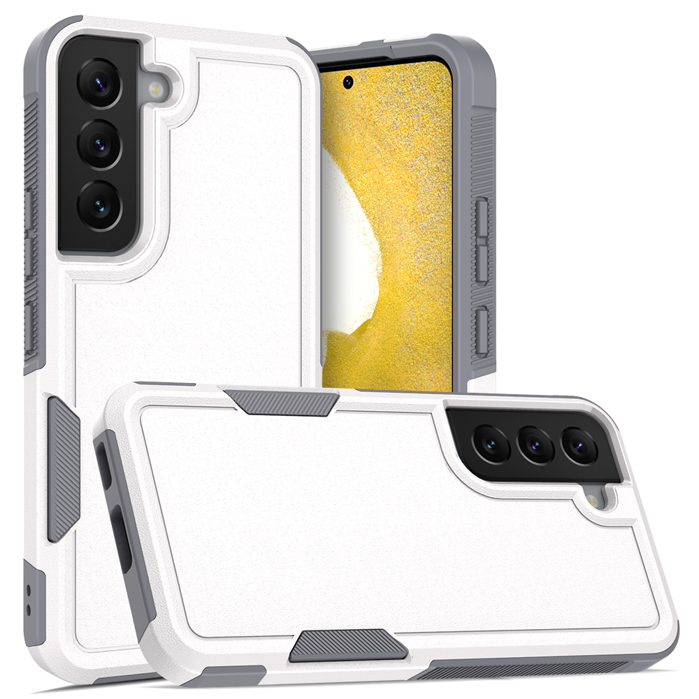 

For Samsung Galaxy S22 5G Hard PC + Soft TPU Dual Layer Protection Case Anti-scratch Phone Cover - White, Galaxy S22 5G