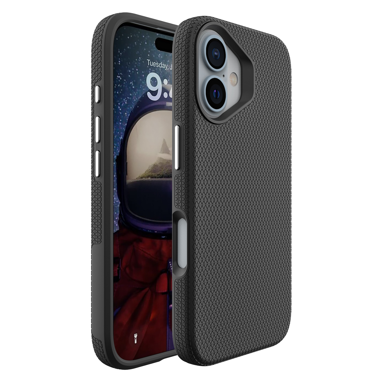 For iPhone 16 Case Compatible with MagSafe Protective TPU+PC Phone Cover - Black