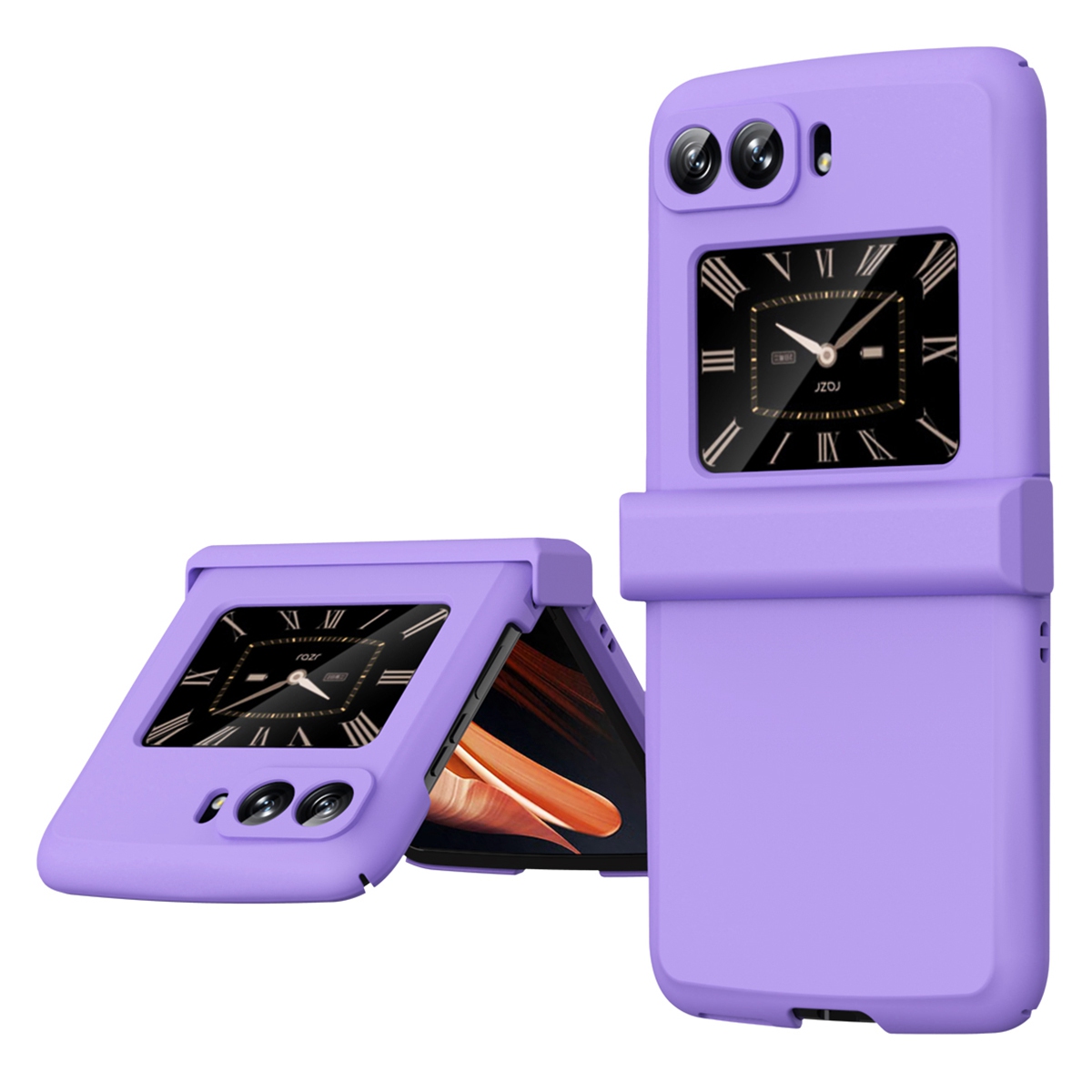 

Skin-touch Folding Phone Hülle Für Motorola Moto Razr 2022 5G, Seitenscharnier-anti-drop-schutzhart-pc-abdeckung - Violett, Motorola Moto Razr 2022 5G