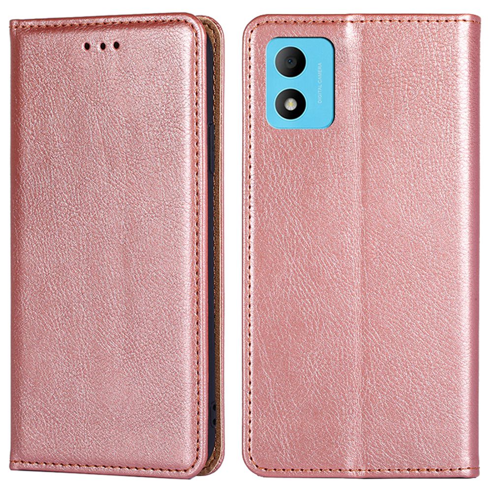 

PU Ledertasche Für TCL 305i, Magnetisch Automatisch Absorbiertes Drop-proof-telefonabdeckung Mit Brieftaschenständer - Roségold, TCL 305i