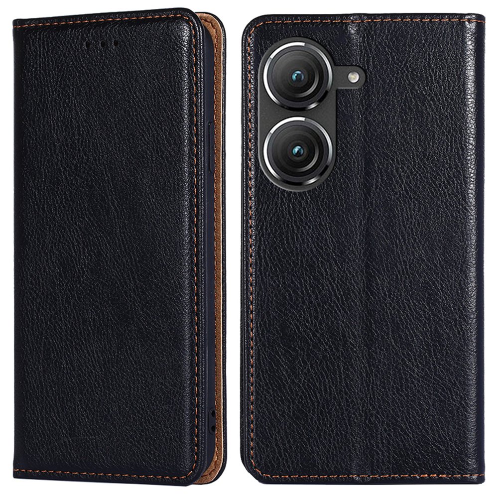 

Für Asus Zenfone 9 5G PU Leder Brieftasche Hülle Magnetische Autoschließschloss Stoßdichtfütze Telefonabdeckung - Schwarz, Asus Zenfone 9 5G