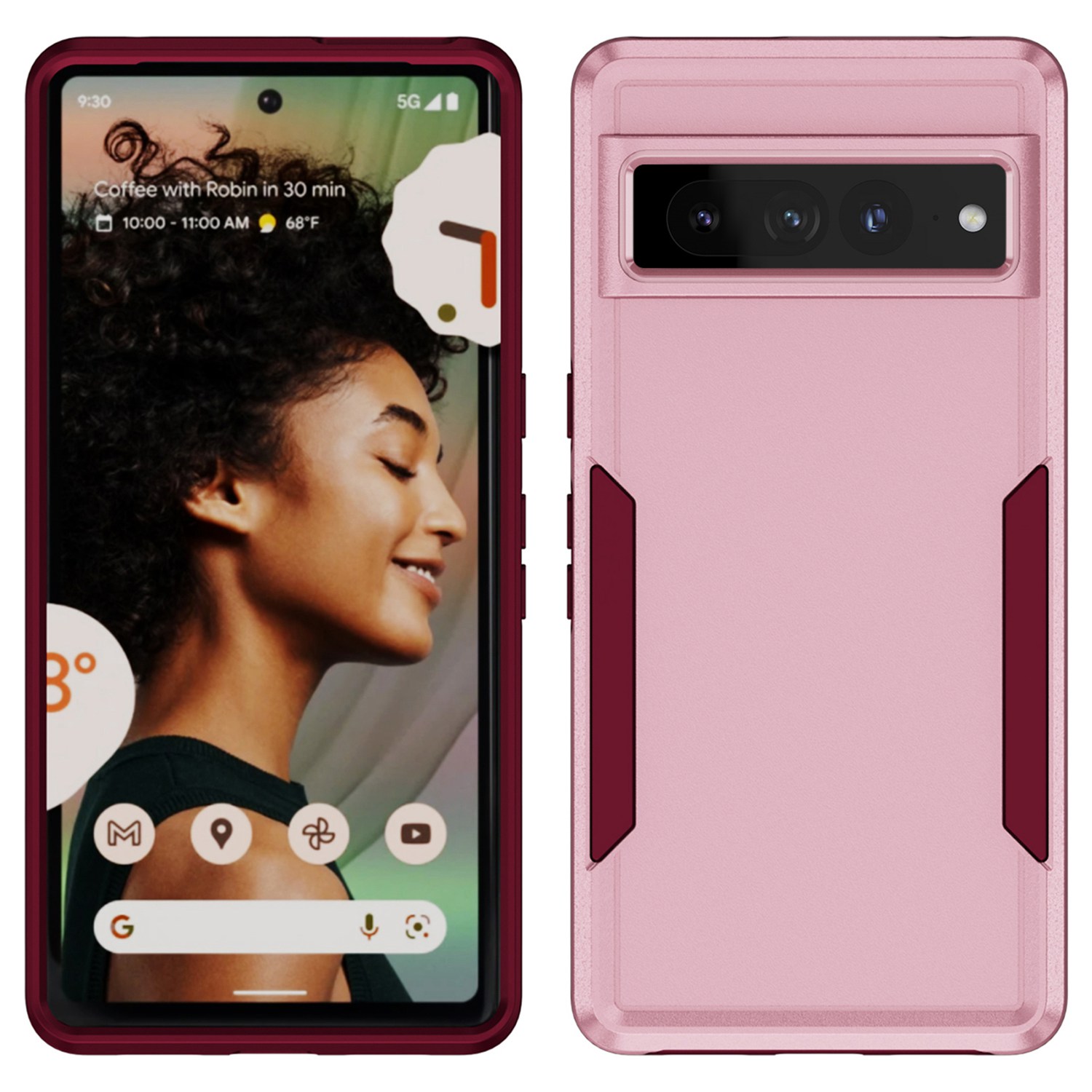 

Für Google Pixel 7 Pro Phone Case PC + TPU Dual Layer Schocksicherer Abdeckungsschutz Anti-drop-telefonhülle - Rosa / Rose, Google Pixel 7 Pro 5G
