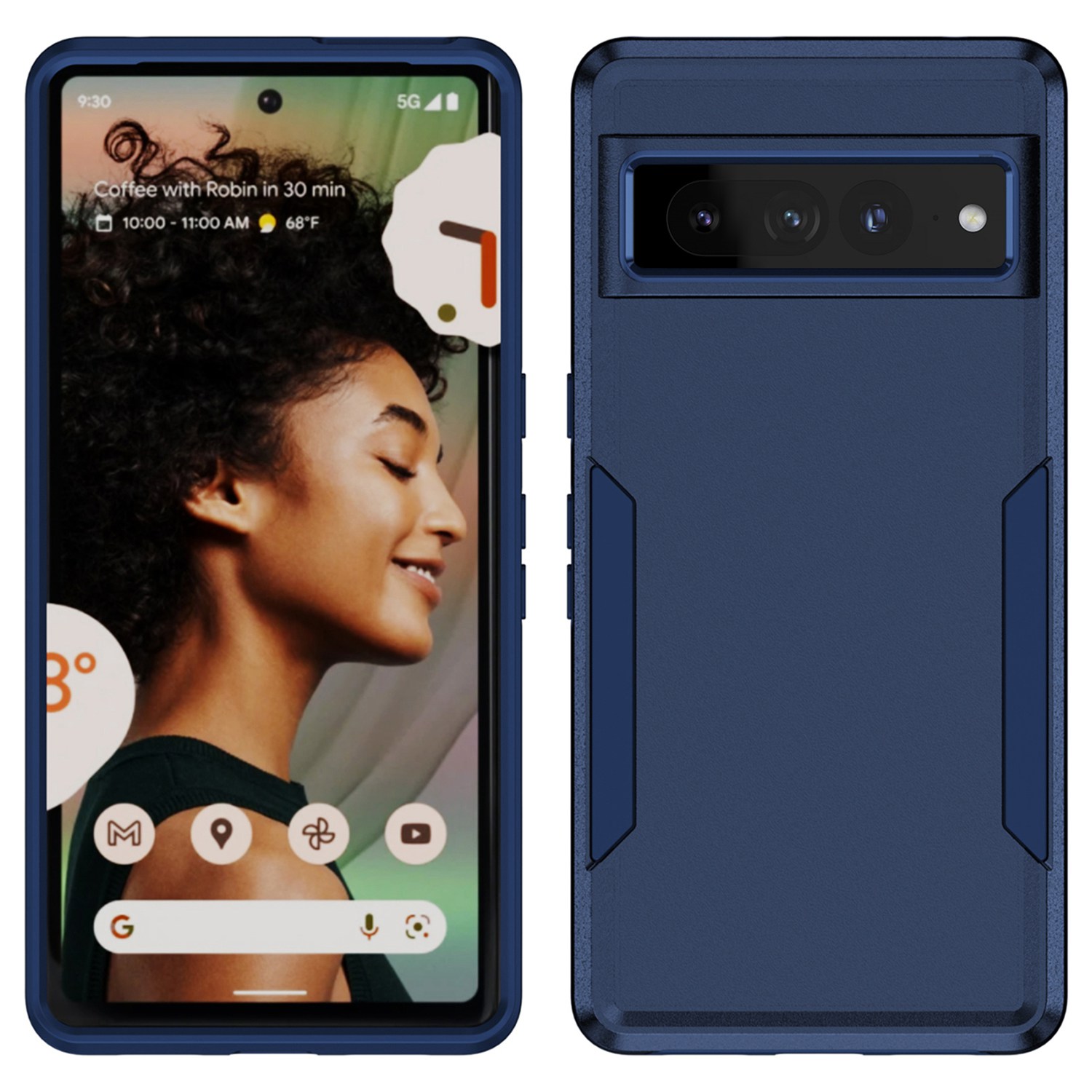 

Für Google Pixel 7 Pro Phone Case PC + TPU Dual Layer Schocksicherer Abdeckungsschutz Anti-drop-telefonhülle - Blau, Google Pixel 7 Pro 5G
