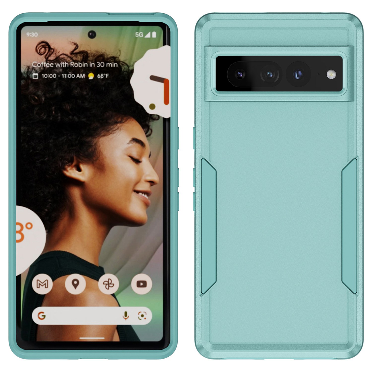 

Für Google Pixel 7 Pro Phone Case PC + TPU Dual Layer Schocksicherer Abdeckungsschutz Anti-drop-telefonhülle - Grün, Google Pixel 7 Pro 5G