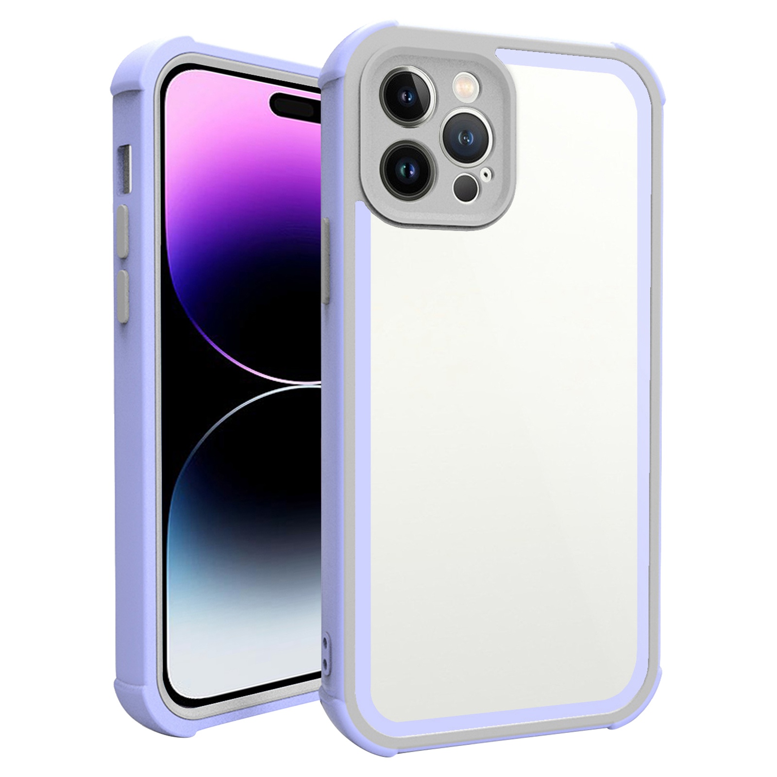 

Телефон Для Iphone 14 Pro Max Shock-resect - Светло-фиолетовый / Серый, iPhone 14 Pro Max