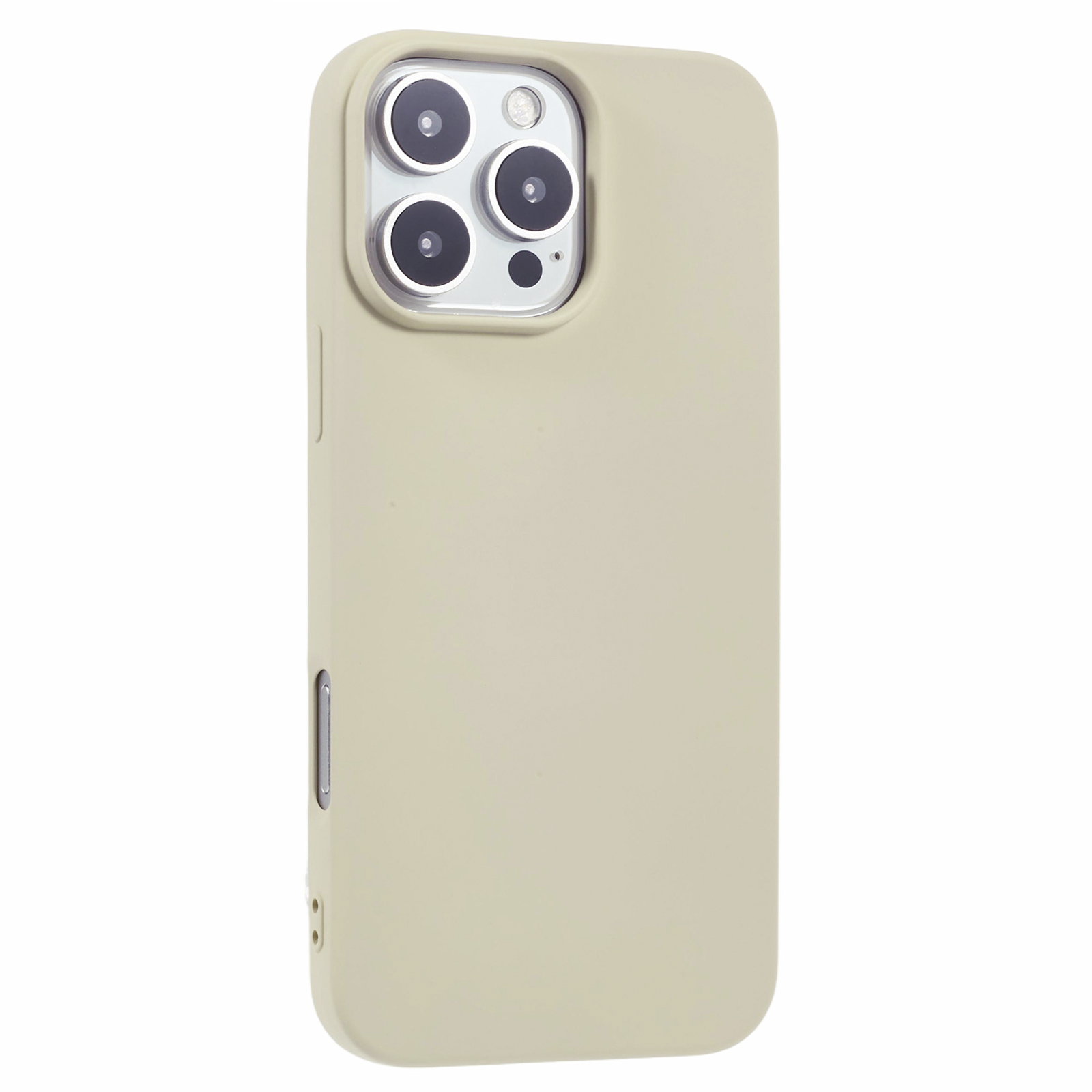 For iPhone 16 Pro Case Soft TPU Fiber Lining Protective Phone Cover - White