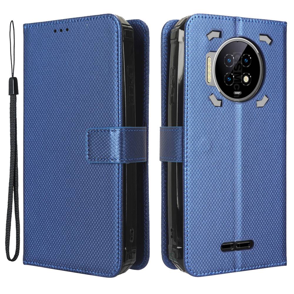 

Für Oukitel WP19 Diamond Textur PU Leder Brieftasche Hülle Ständer Funktion Magnetic Flip Phone Deckung - Blau, Oukitel WP19
