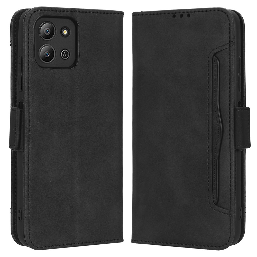 

Für Infinix Hot 11 2022 4G X675 PU Leder Brieftaschen -cover Buchdesign Mehrere Kartensteckplätze Magnetische Verschlussständer Schutzabdeckung - Schwarz, Infinix Hot 11 2022 4G