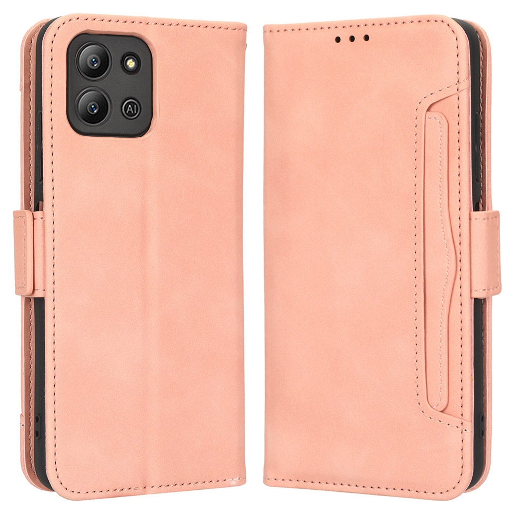 

Für Infinix Hot 11 2022 4G X675 PU Leder Brieftaschen -cover Buchdesign Mehrere Kartensteckplätze Magnetische Verschlussständer Schutzabdeckung - Rosa, Infinix Hot 11 2022 4G