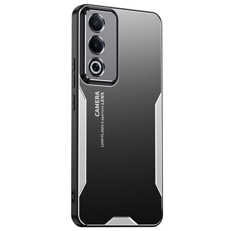 For Oppo A3 Pro (Global) 5G Case Aluminium Alloy TPU PC Phone Cover Honeycomb Design - Silver