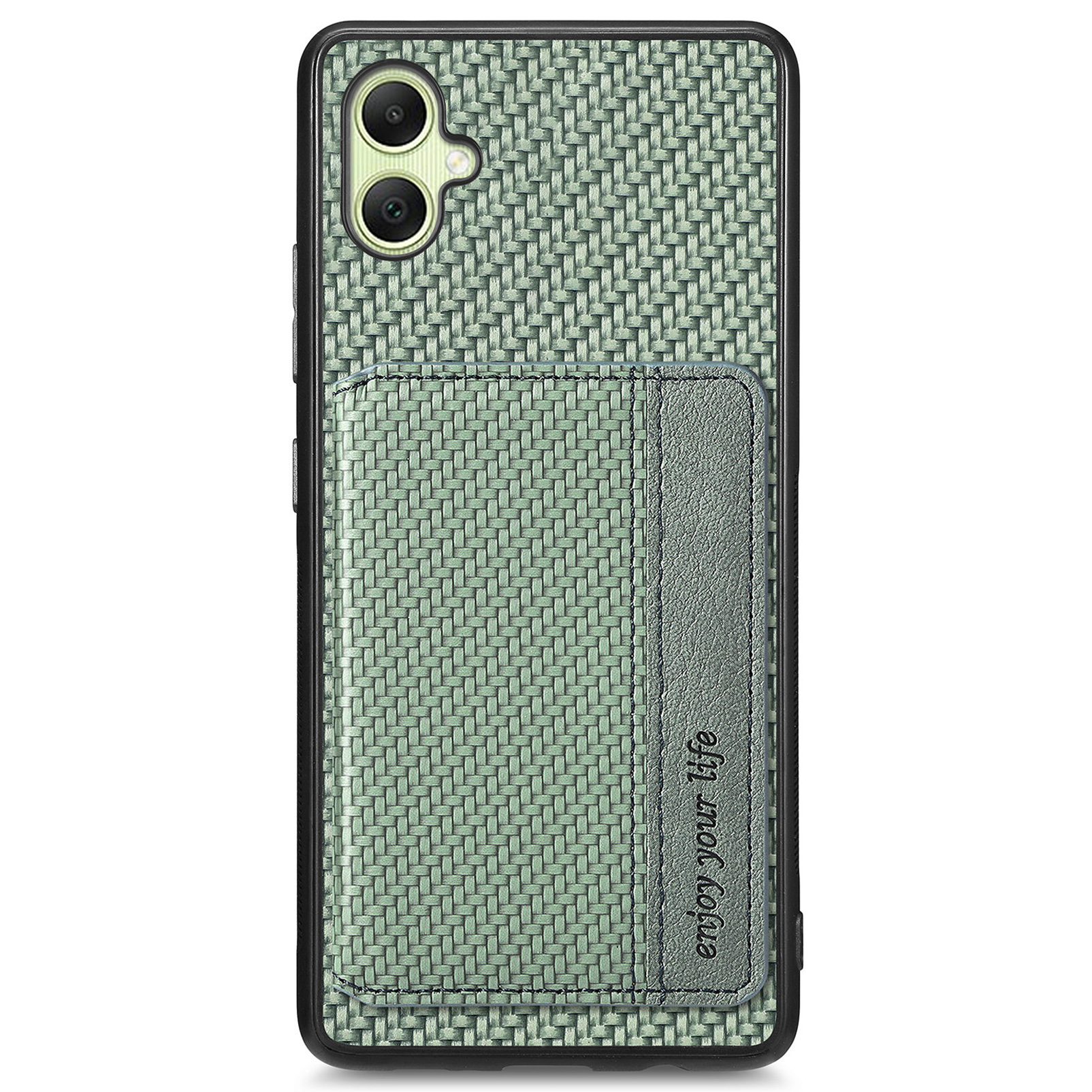 For Samsung Galaxy A05 4G Case Kickstand Card Slots Leather+PC+TPU Phone Cover - Green