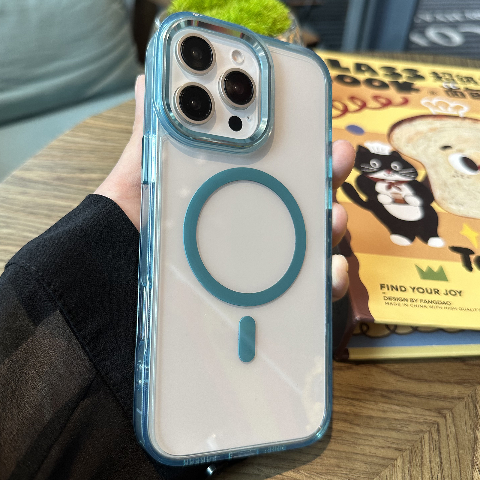 For iPhone 16 Pro Case Compatible with MagSafe PC+TPU Shockproof Phone Cover - Blue