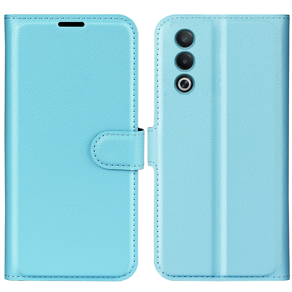 For Oppo A3 Pro (Global) 5G / A3 Pro (India) 5G / K12x 5G (India) / A80 5G Case Litchi Texture Anti-Scratch Leather Wallet Phone Cover - Blue