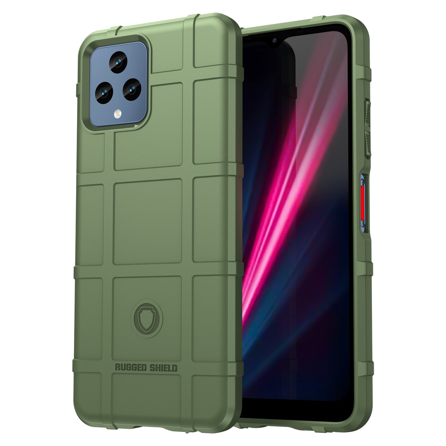 

Für T-Mobile Revvl 6 5G Anti-scratch TPU Back Case Rugged Square Grid Schockdelie-telefonabdeckung - Grün, T-Mobile REVVL 6 5G