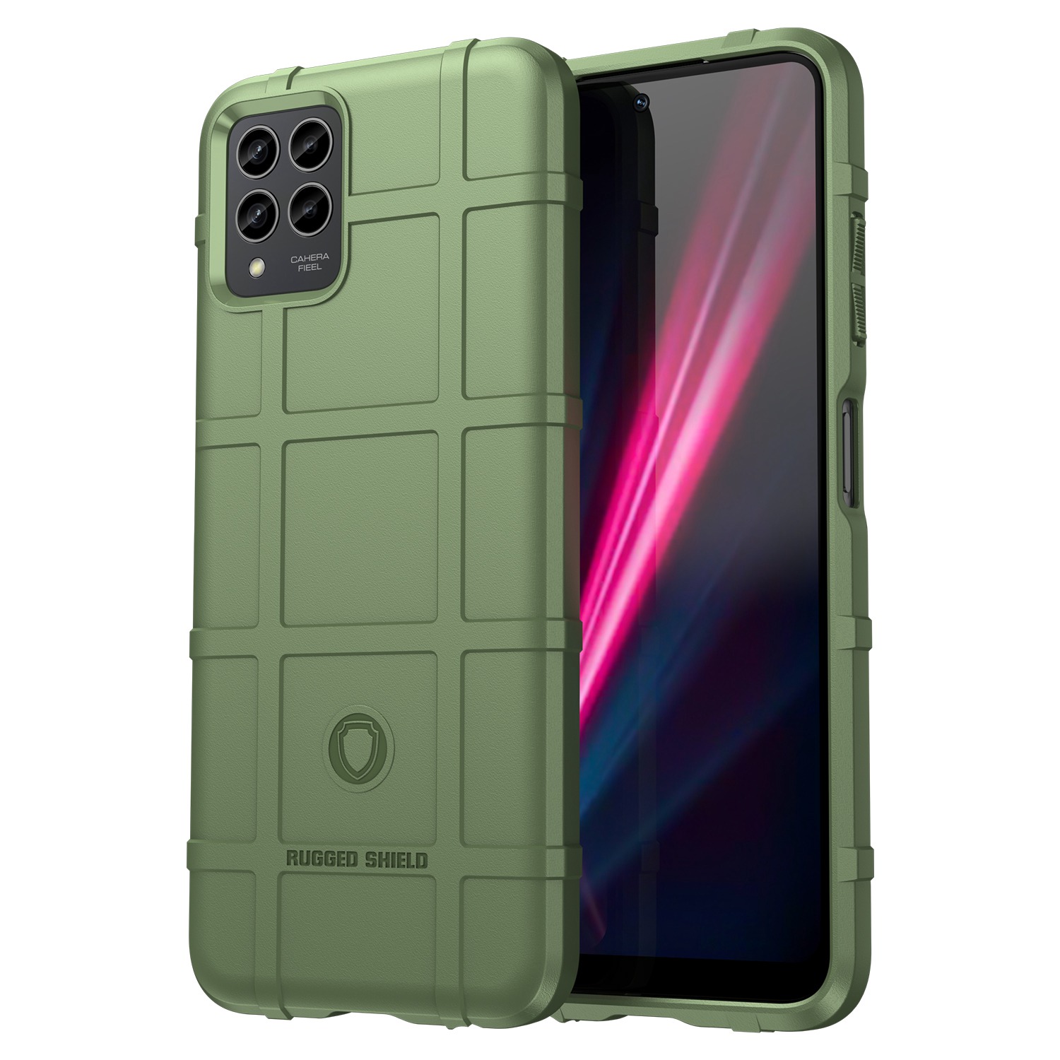 

Für T-Mobile Revvl 6 Pro 5G Rugged Square Grid Anti-drop Phone Case Flexible Tpu-schutzabdeckung - Grün, T-Mobile Revvl 6 Pro 5G